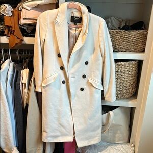 Stylish Women’s Double-Breasted Cream Coat